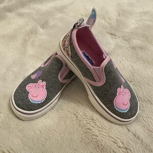 Gray and Pink Peppa Pig Slip-On Shoes